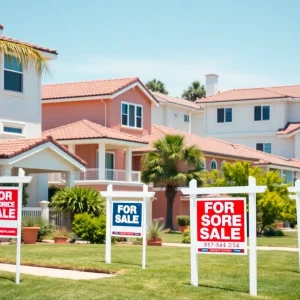 California neighborhood with homes for sale