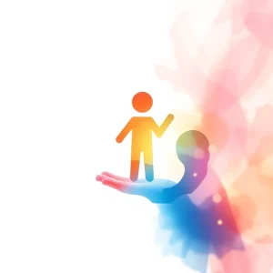 An abstract representation of child safety and community support.