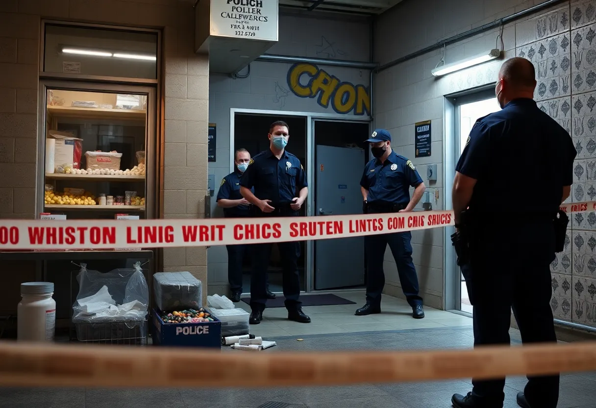 Fountain Valley police examining evidence at a drug lab site