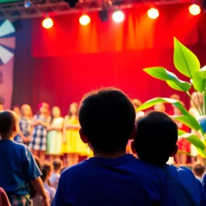 Scene from Estancia High School's production of Little Shop of Horrors