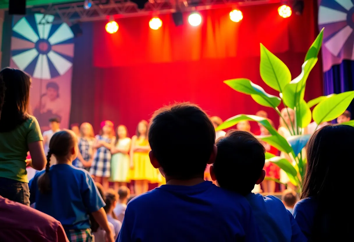 Scene from Estancia High School's production of Little Shop of Horrors