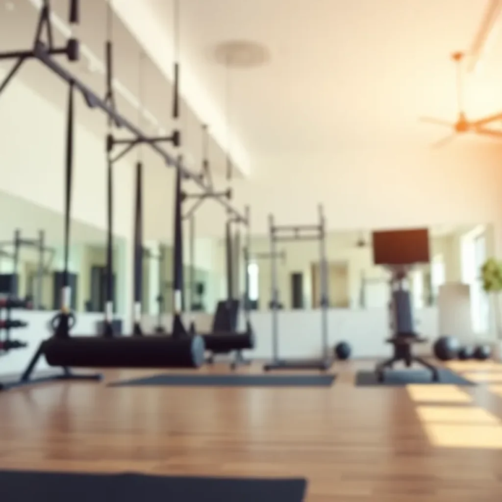 Interior view of Pvolve fitness studio in Newport Beach