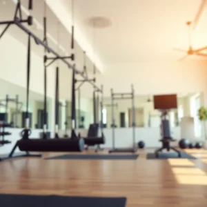 Interior view of Pvolve fitness studio in Newport Beach