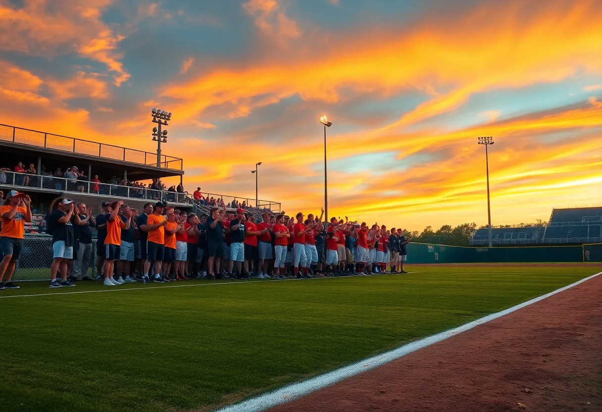 Orange Coast College softball team celebrating a championship victory