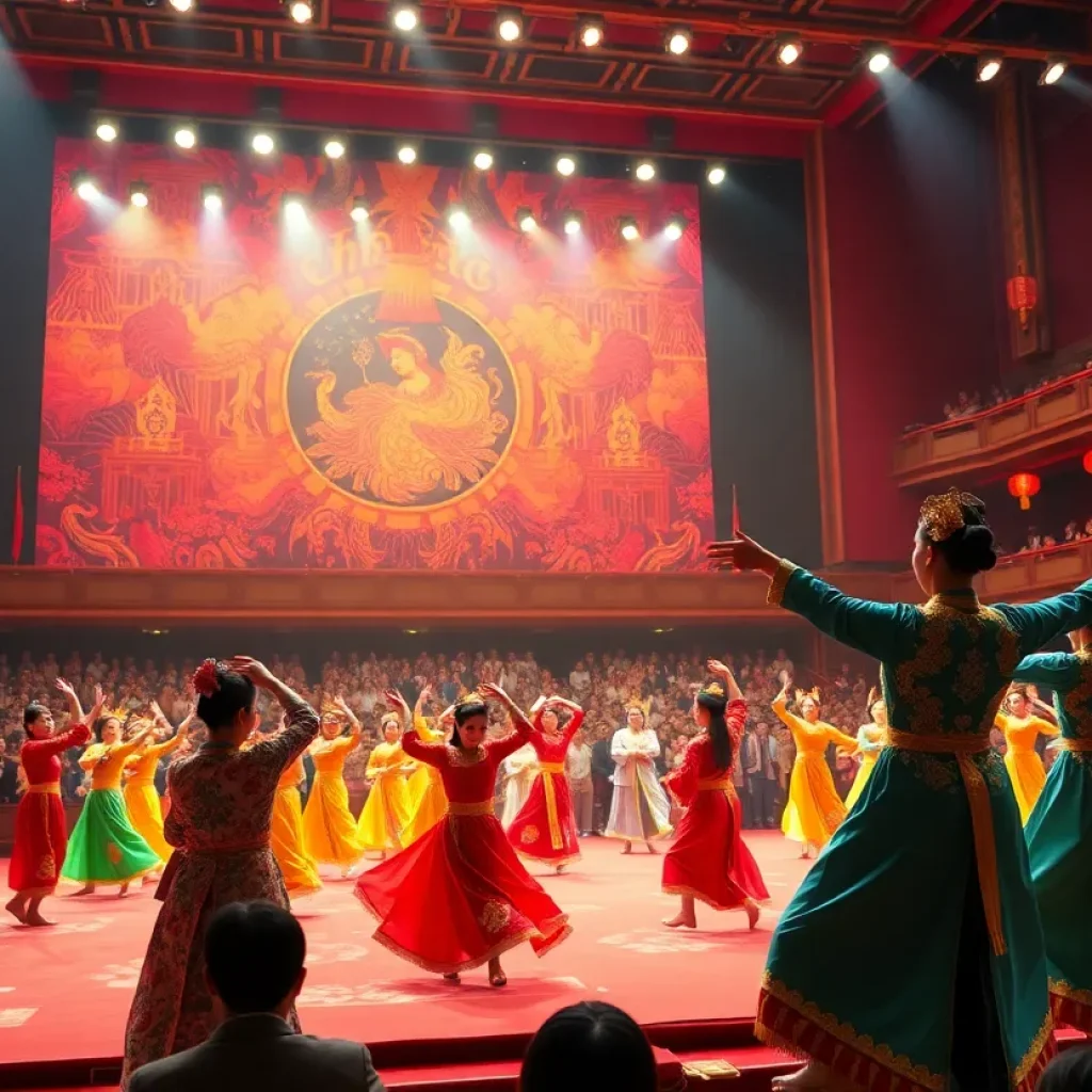 Shen Yun dancers performing traditional Chinese dance on stage