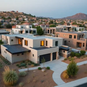 Neighborhood of fire-resistant homes made from concrete and steel