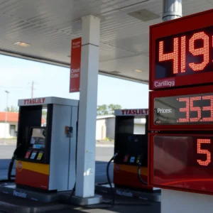 Empty gas station in California amidst rising fuel prices