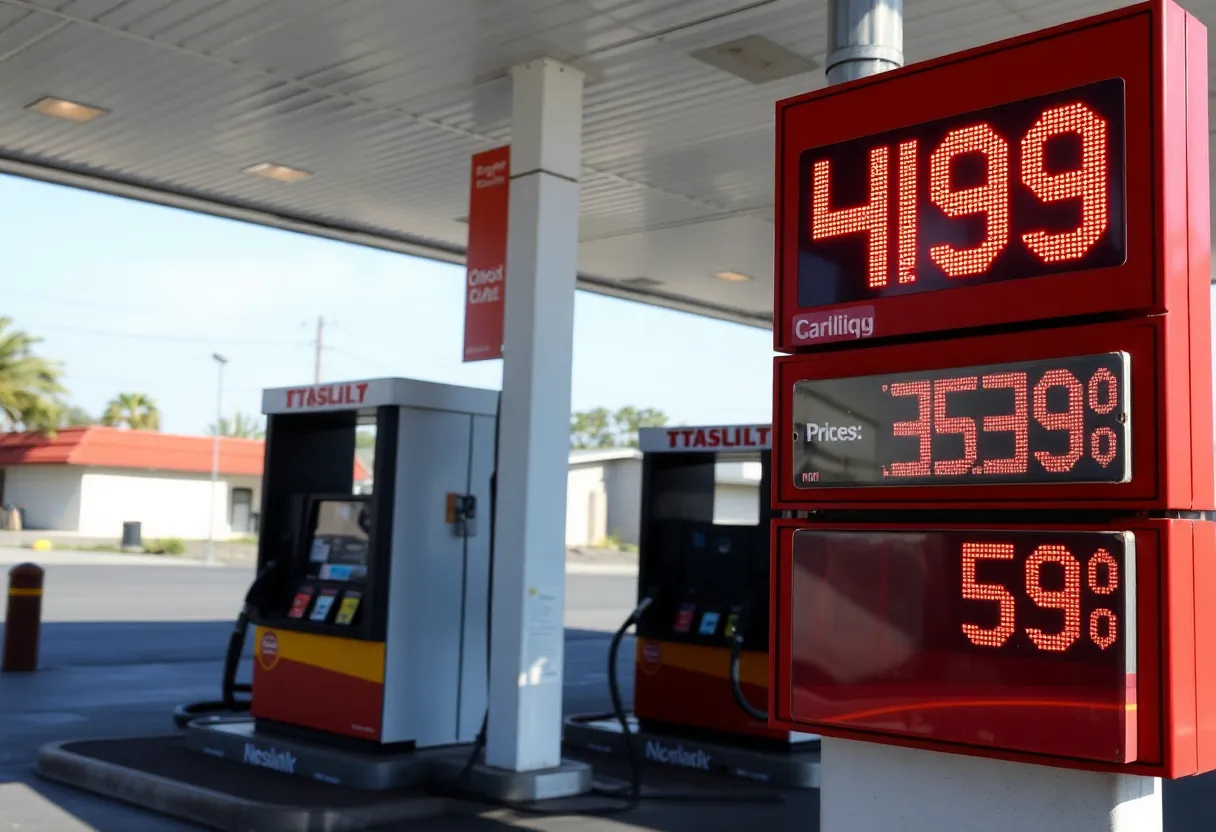 Empty gas station in California amidst rising fuel prices