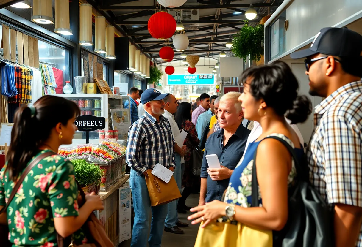 Small business owners in California engaging with customers