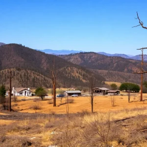 Charred landscape from California wildfires