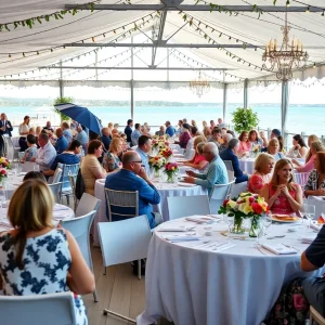 Group of people enjoying the Circle of Life Brunch at a beautiful venue