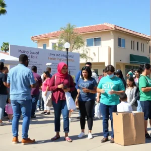 Community members using resources provided by Costa Mesa funding initiatives.