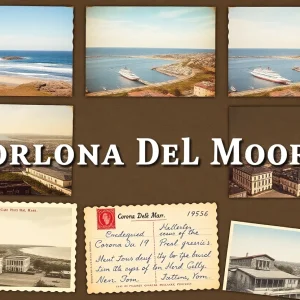 A collage illustrating the history of Corona del Mar with vintage photos.