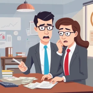 Illustration of corporate fraud involving embezzlement.