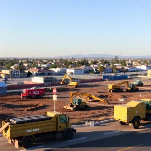 Public works project site in Costa Mesa