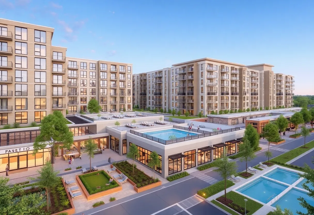 Conceptual design of Fountain Valley mixed-use development