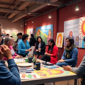 Art display promoting homelessness awareness