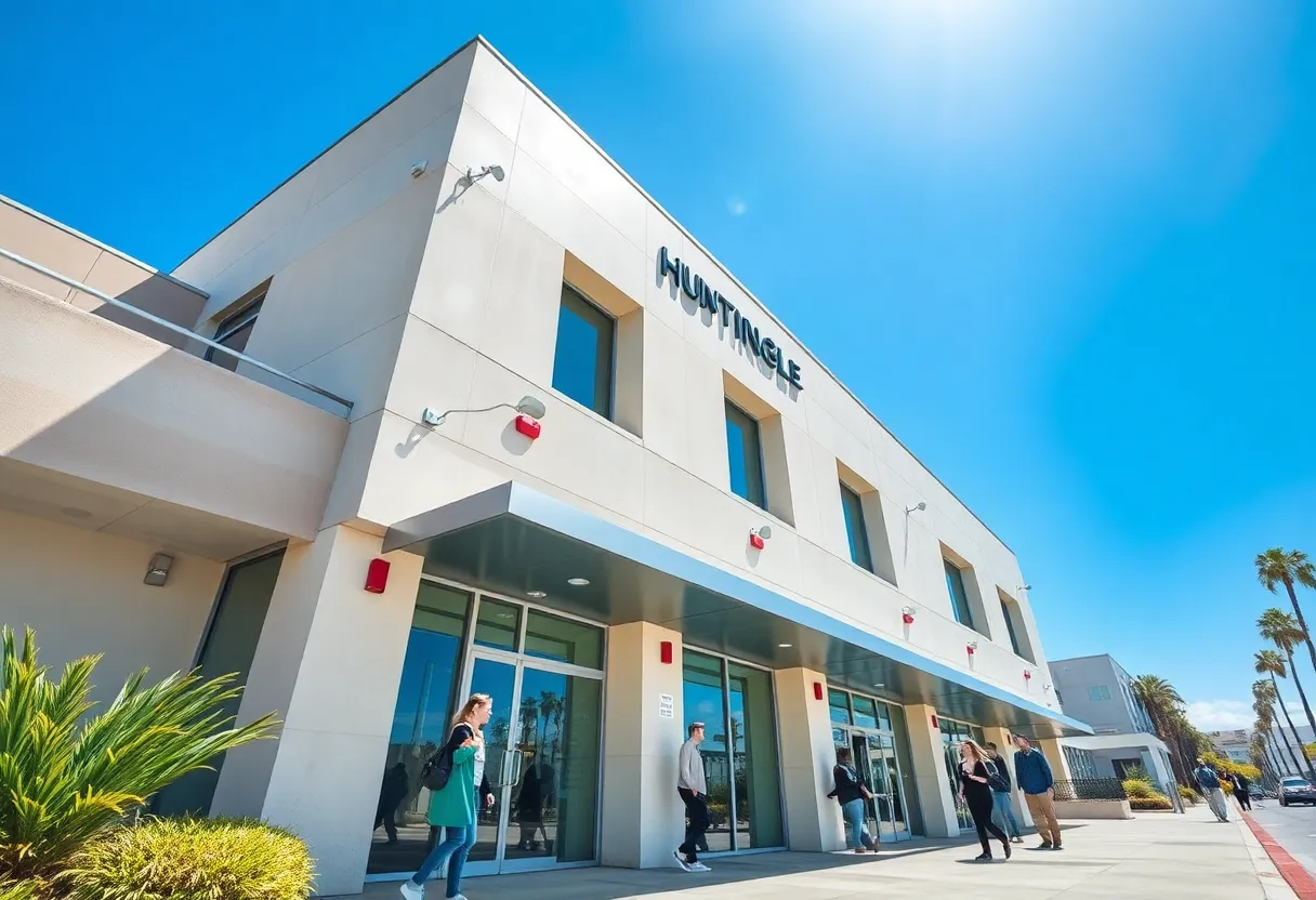 Exterior view of Huntington Beach city office building
