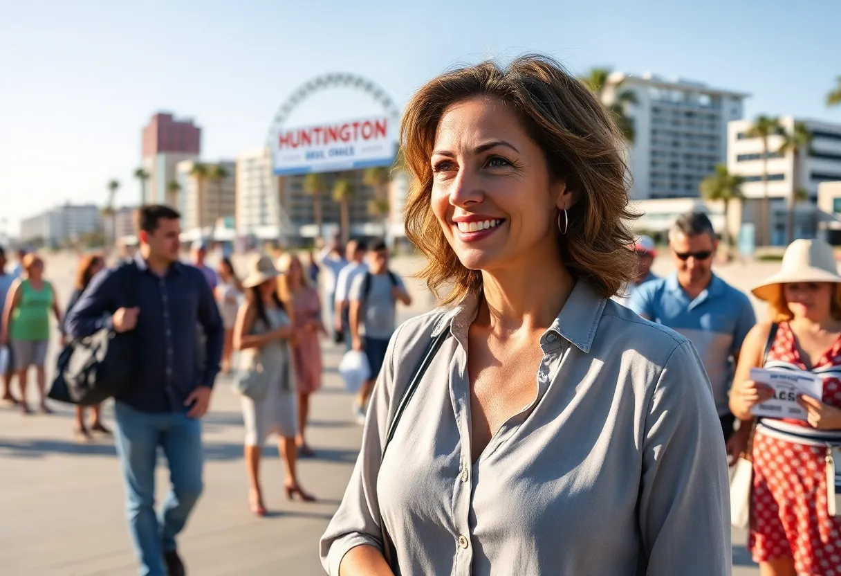 Gracey Van Der Mark launches her assembly campaign in Huntington Beach.