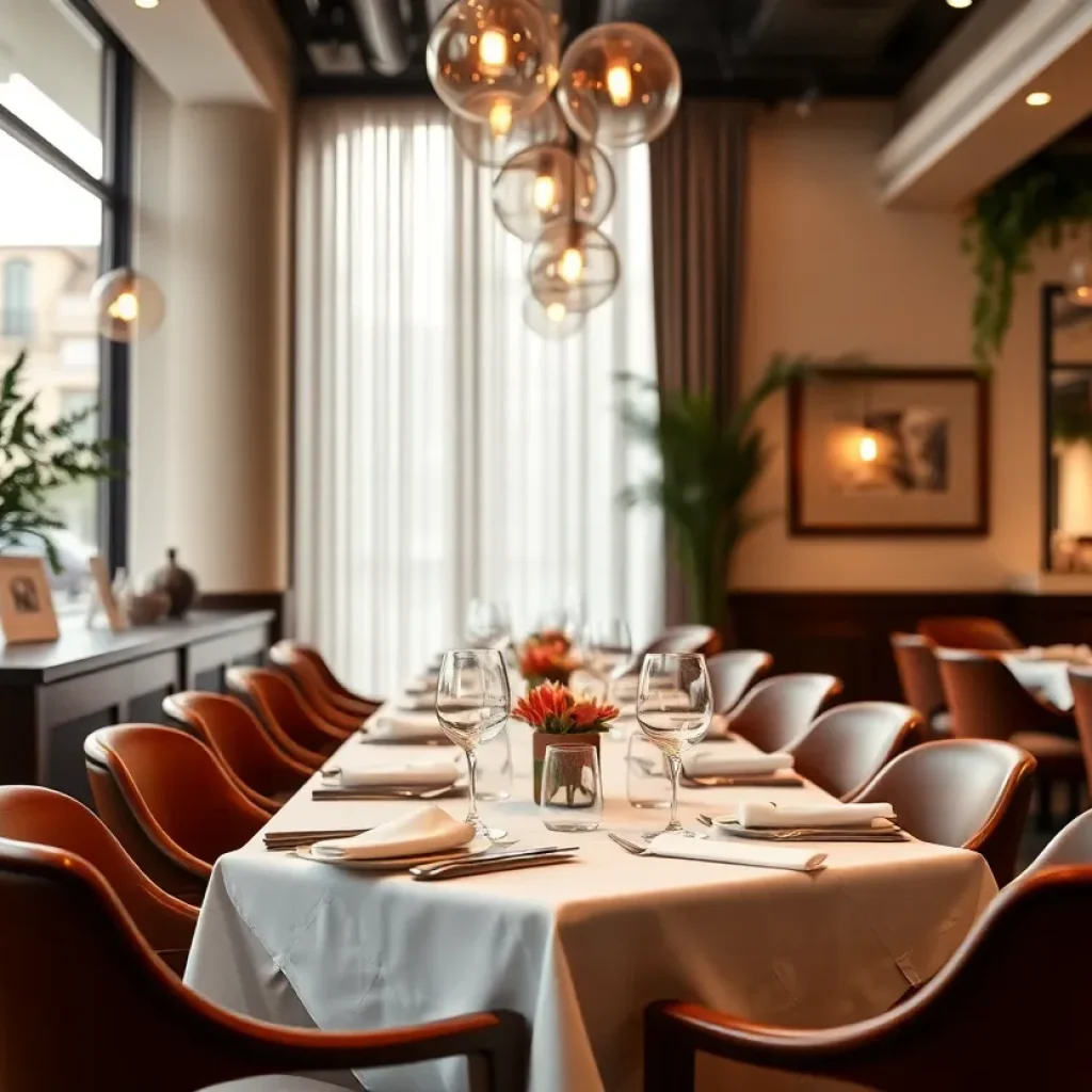 Interior view of Il Girasole restaurant showcasing dining setup