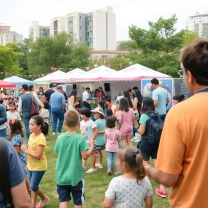 People enjoying community events at a park in Irvine