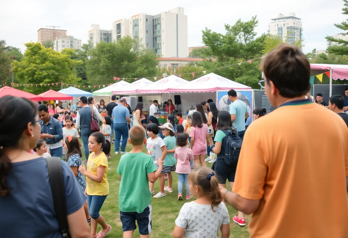 People enjoying community events at a park in Irvine