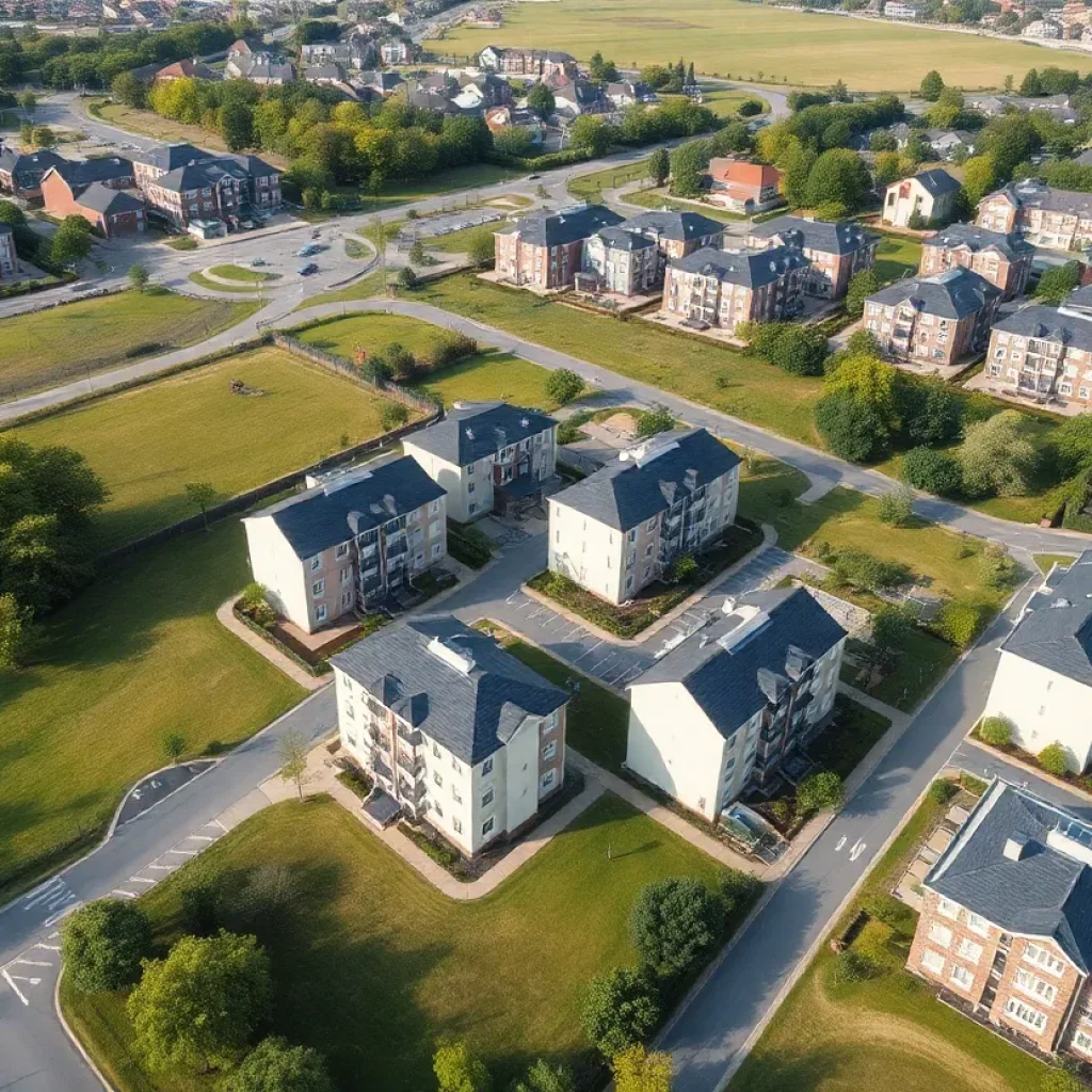 Aerial view of new housing development approved in Irvine.
