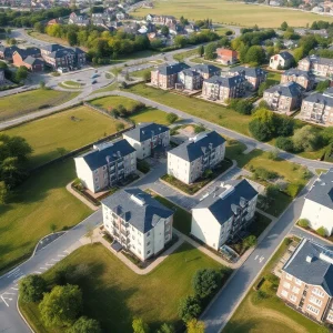Aerial view of new housing development approved in Irvine.