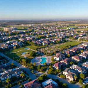 Aerial view of proposed residential development in Irvine
