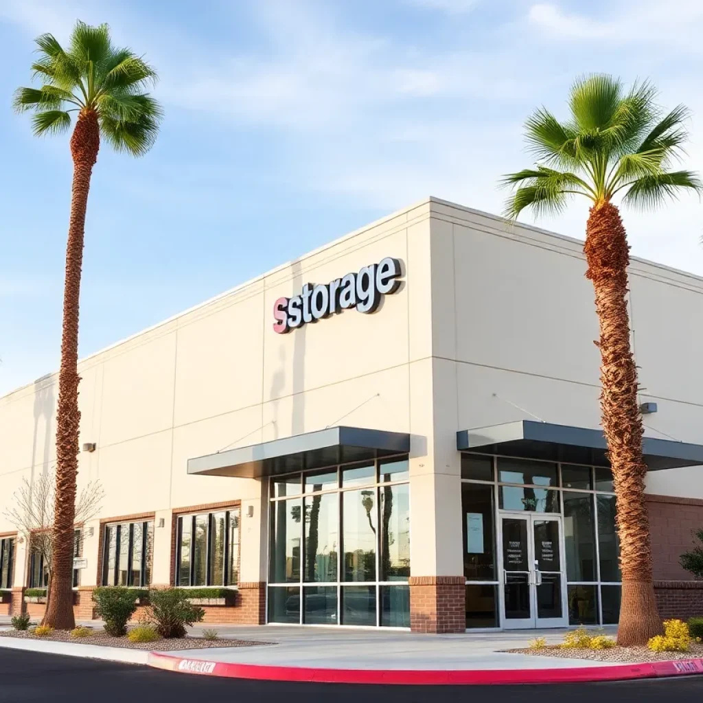 Exterior view of the new self-storage facility in Las Vegas