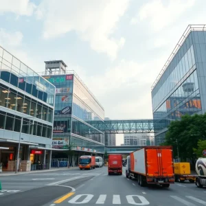 Urban light industrial property with logistics activity