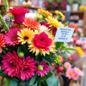 A colorful bouquet arranged for Mother's Day showcasing various flowers.