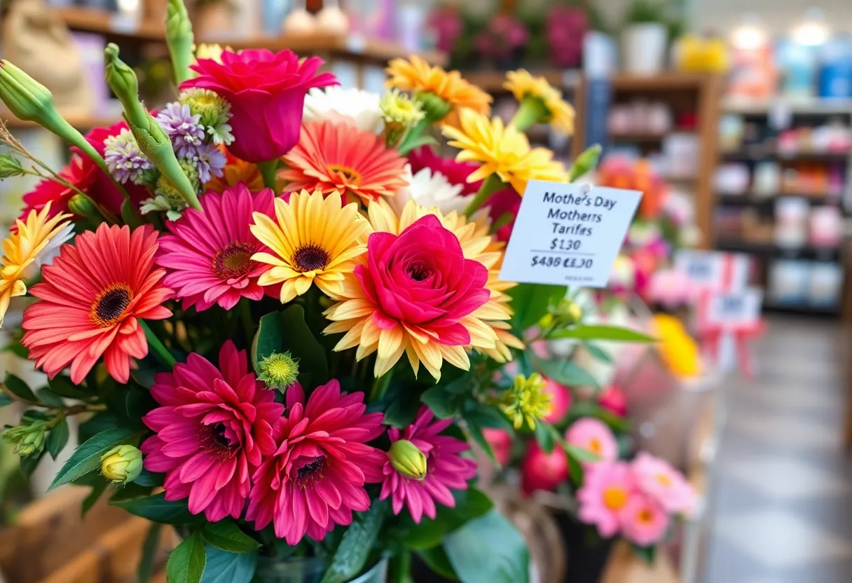 A colorful bouquet arranged for Mother's Day showcasing various flowers.