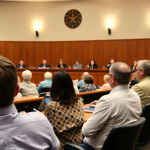 Residents participating in a Newport Beach City Council meeting.