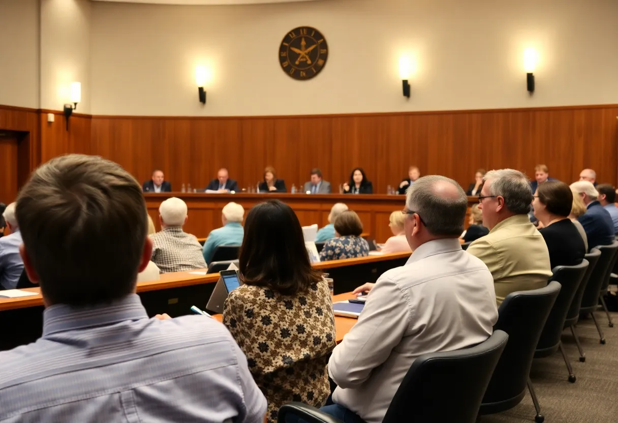 Residents participating in a Newport Beach City Council meeting.