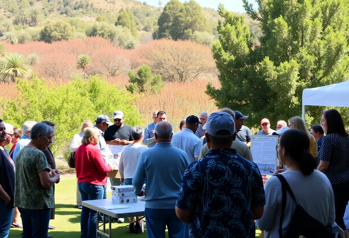 Residents participating in a wildfire preparedness meeting in Newport Beach