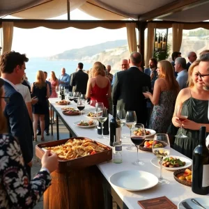 Guests enjoying drinks at the Newport Beach Wine Festival