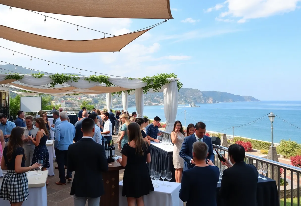 Guests enjoying wine at the Newport Beach Wine Festival