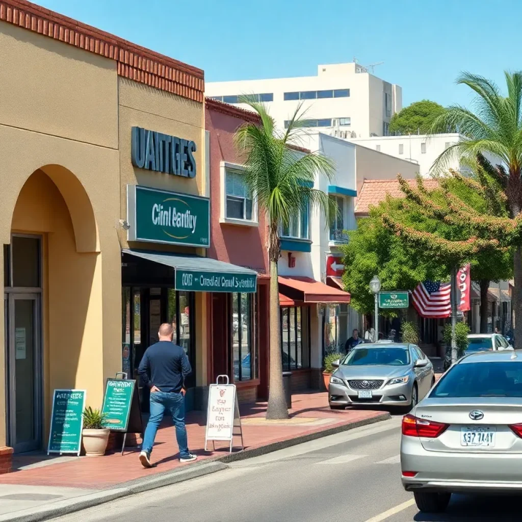 Small business scene in Orange County showcasing various industries