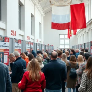 Voters participating in the Polish presidential election