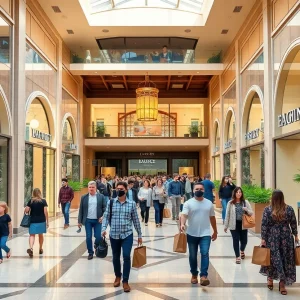 Luxury shopping scene at South Coast Plaza
