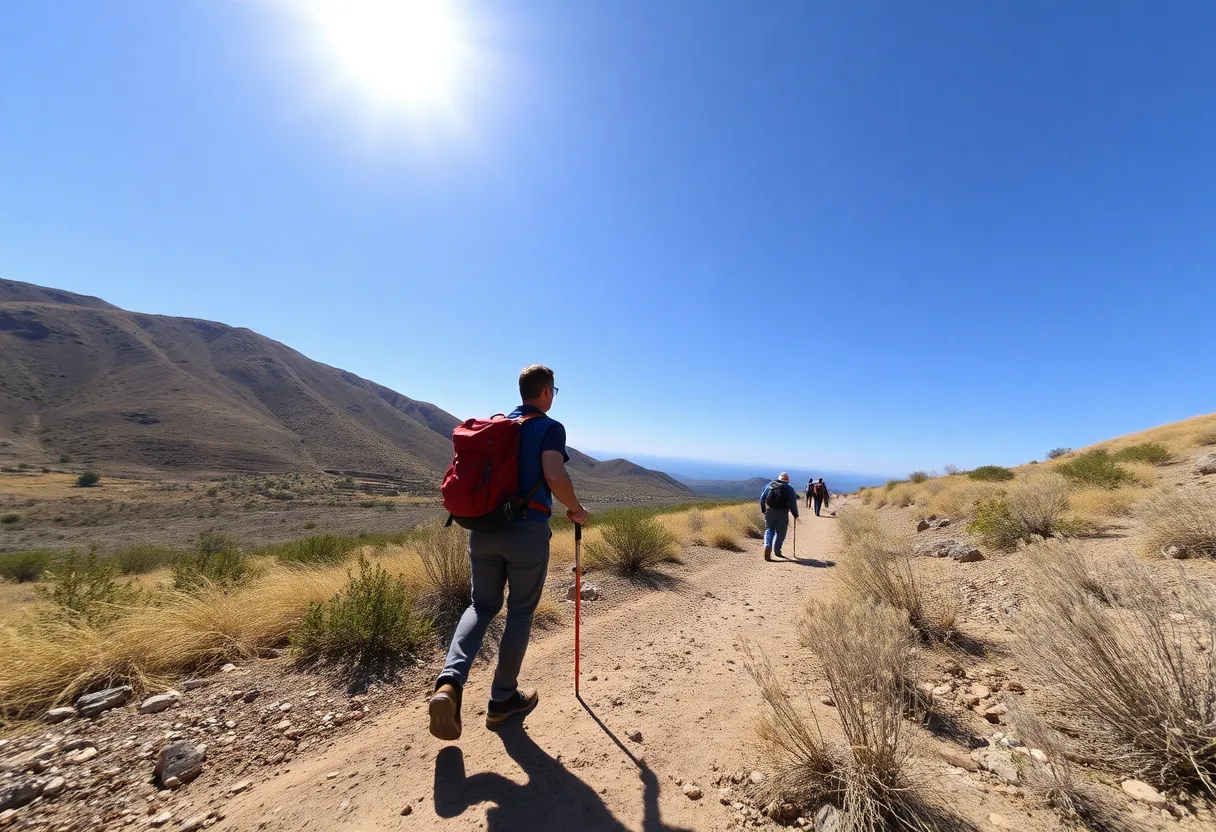 Hikers being rescued during a heat wave in Southern California