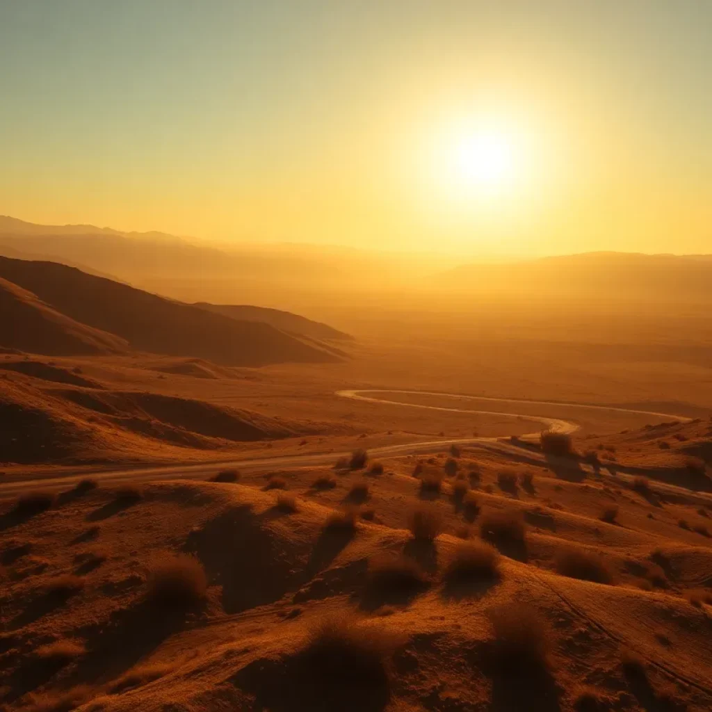 Dry trail in Southern California during heat wave