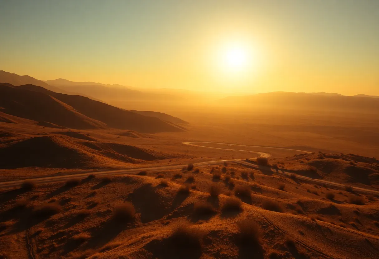 Dry trail in Southern California during heat wave