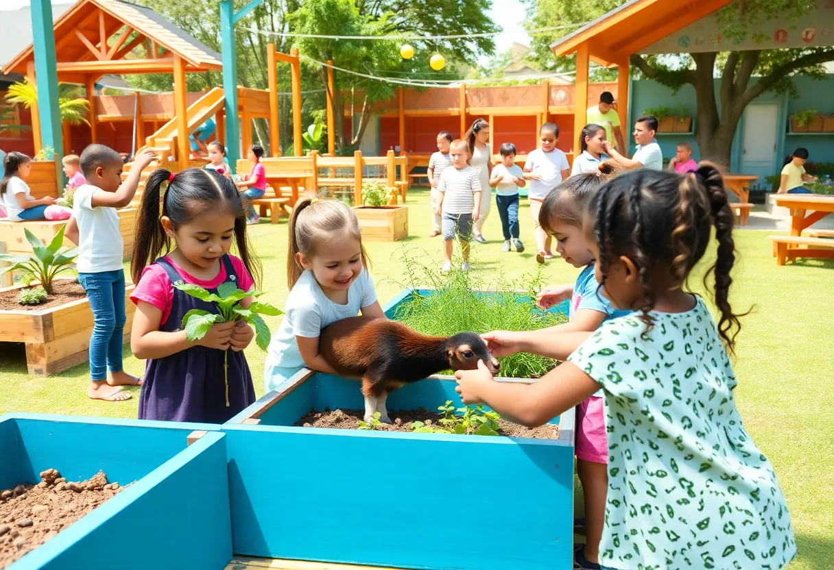 Children participating in activities at Steele Children's Center.