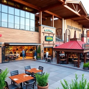 A view of Triangle Square retail complex in Costa Mesa