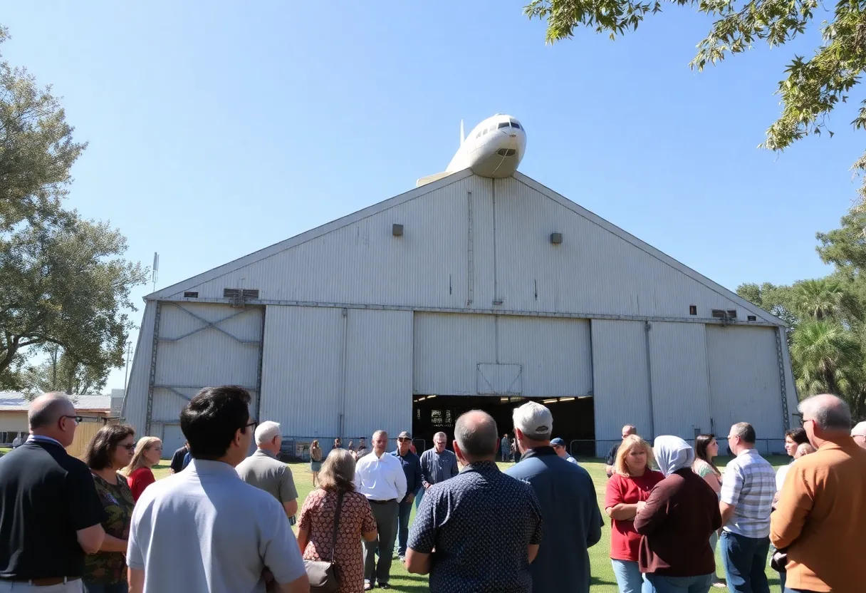 Community meeting discussing the future of Tustin blimp hangar