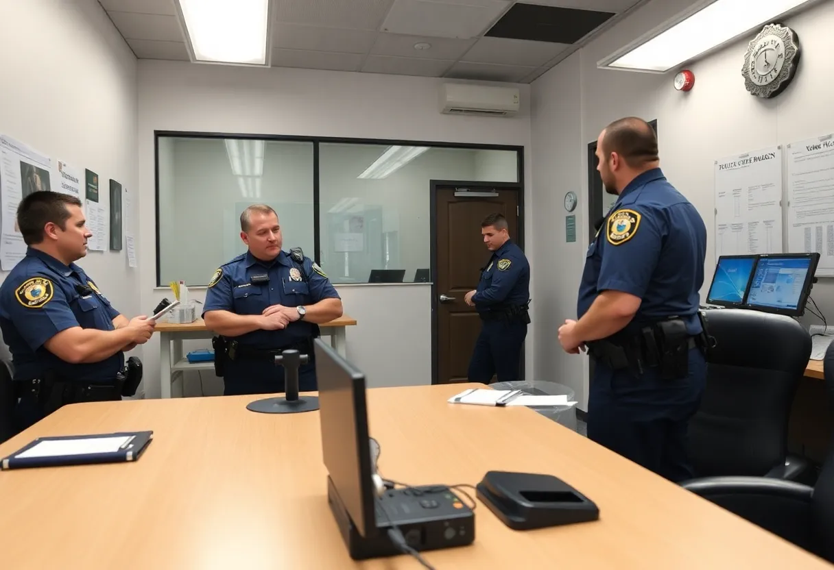 Tustin Police Station during a crime investigation