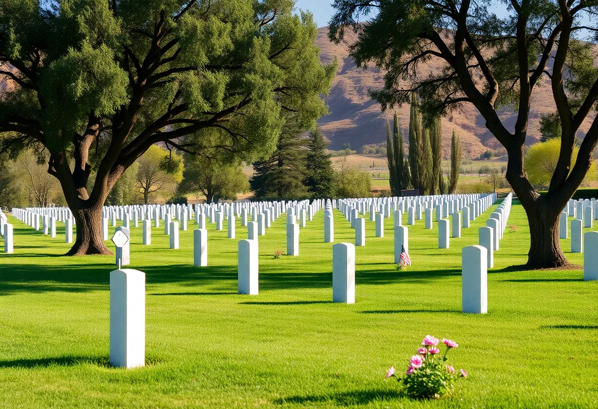 Landscape of Gypsum Canyon with a peaceful setting for the veterans cemetery.