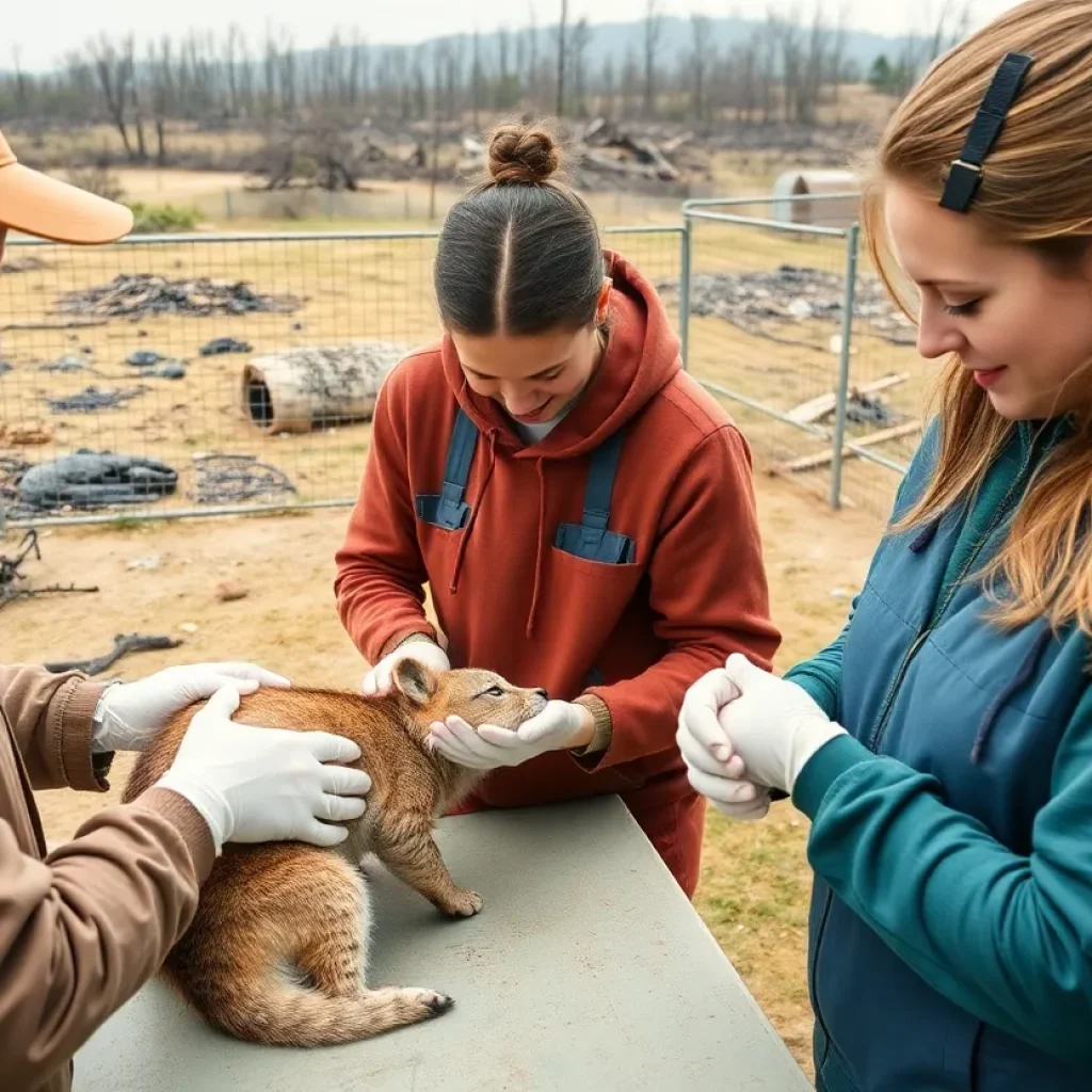 Volunteers caring for wildlife at a rescue center in Huntington Beach